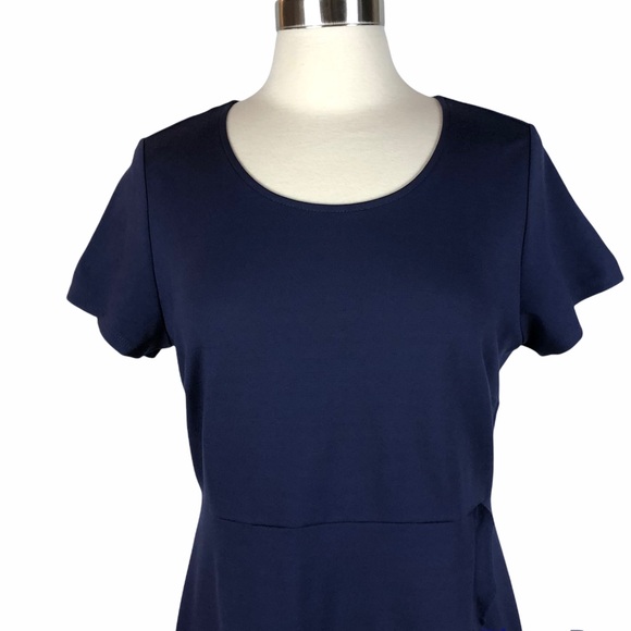 Lark & Ro Blue Faux Wrap Ruffle Dress - Picture 9 of 12